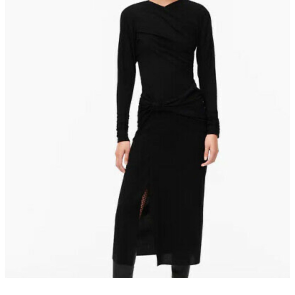 LIMITED EDITION BLACK V-NECK LONG SLEEVE DRESS - Picture 7 of 11
